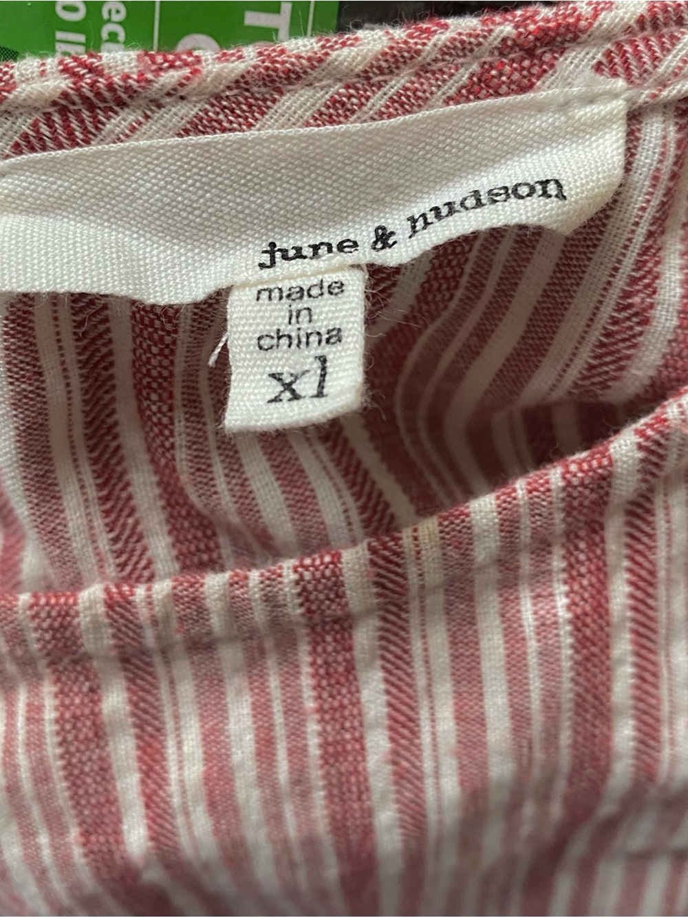 june & hudson Red and White Vertical Striped Shift Dress. In GUC. Says XL fits M